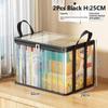 2/3Pcs Transparent Book Storage Bag With Handle Dustproof Waterproof Organizer Stackable Storage Box For Books Clothes Organizer
