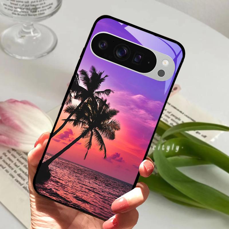 For Google Pixel 9 Pro XL Case Pixel9 Cute Animal Tempered Glass Phone Cover For GOOGLE PIXEL 9A Glass Protective Fundas Cases