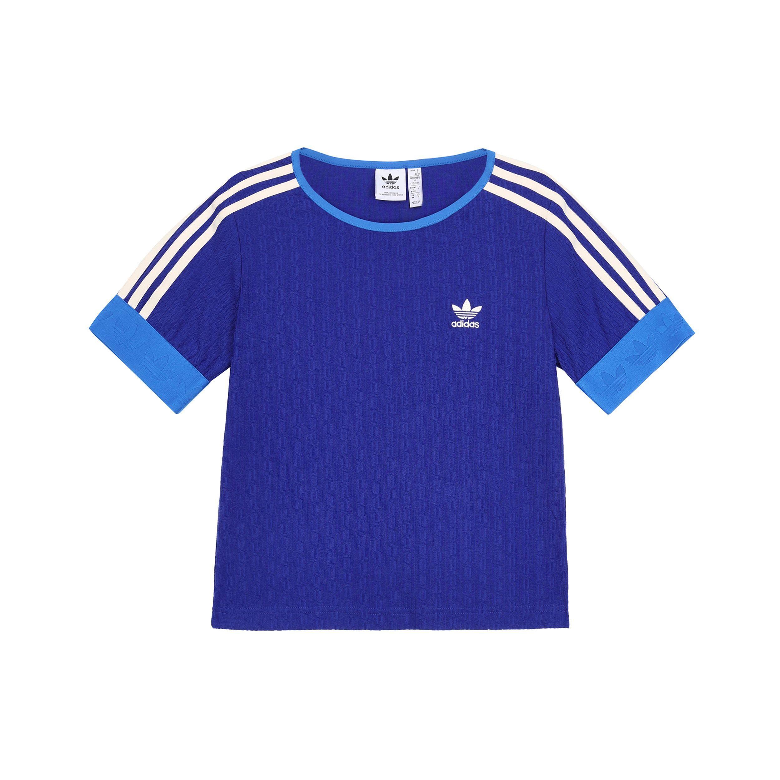 

Adidas Originals Adicolor 70s Retro Series Футболка с коротким рукавом и вышитым логотипом Женские топы Синие IK7846