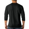 Men's Henley Neck Raglan Sleeve Three Quarter Length Shirt Button Placket Casual Lightweight Soft Fabric Top