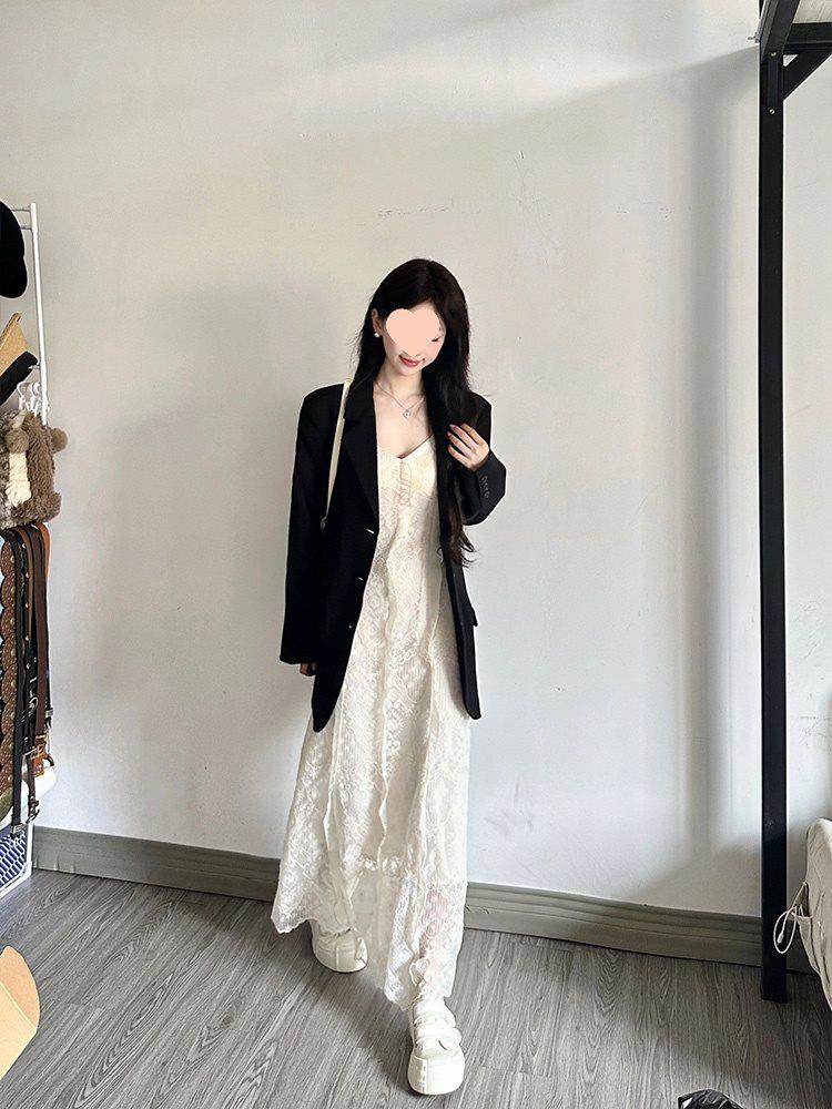 French Lace Camisole Dress 2025: Women's Petite Summer Waist-Slimming Fairy Dress