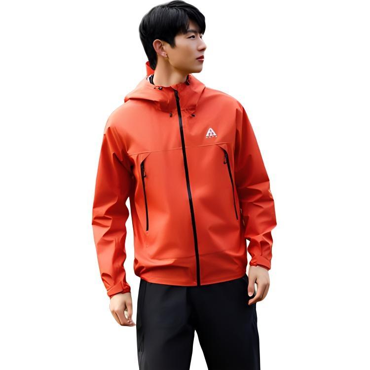 Anta Outdoor Collection Waterproof And Windproof Windbreaker Jacket Men's Flame Orange Red 952516601-3
