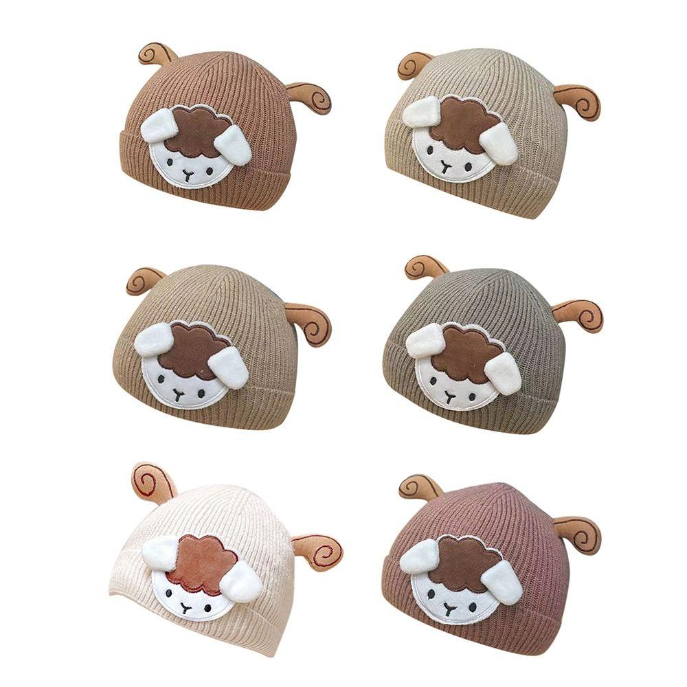 

Thick Kids Knitted Hat Ear Protection Hat Baby Children Toddler Newborn Infant бежевий