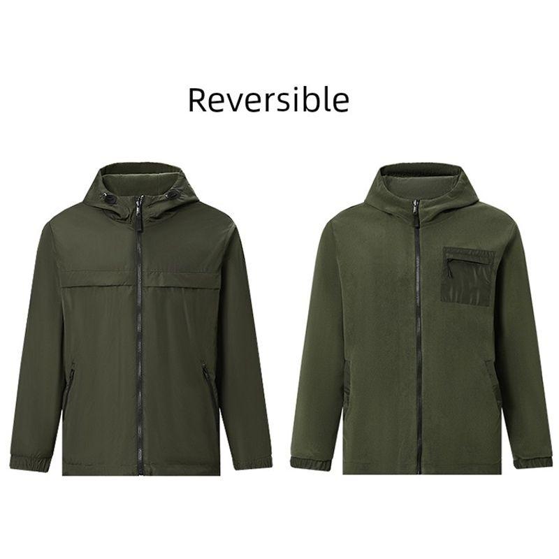Reversible Lambswool Jacket for Men, Winter Thickened Fleece Workwear Jacket, Export Men s Clothing Top Warsaw green L