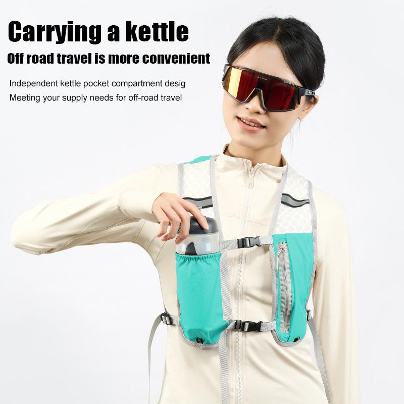 Running Vest With Multiple Pocket Lightweight Reflective Hydration Backpack Breathable Material Vest For Climbing Hiking Camping