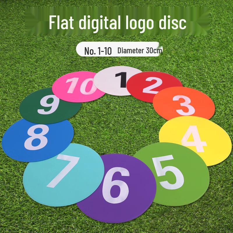 30cm Football Training Numbered Marker Mats Set