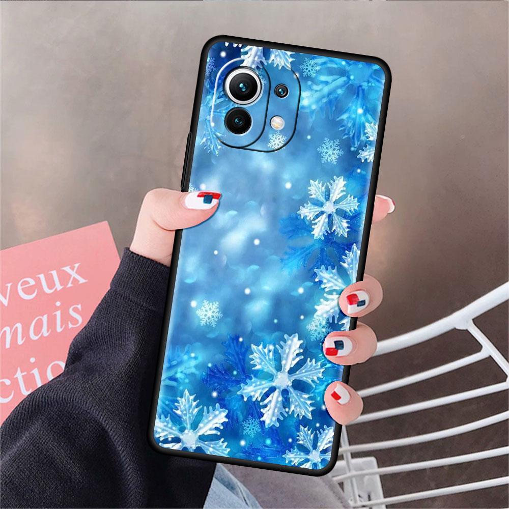 Měkké silikonové pouzdro pro Xiaomi Mi 11 Lite 5G NE 11T Pro 12S Ultra 12 Note 10 10T 9T Kryt na telefon Nárazník Funda Sněhobílá Vločka