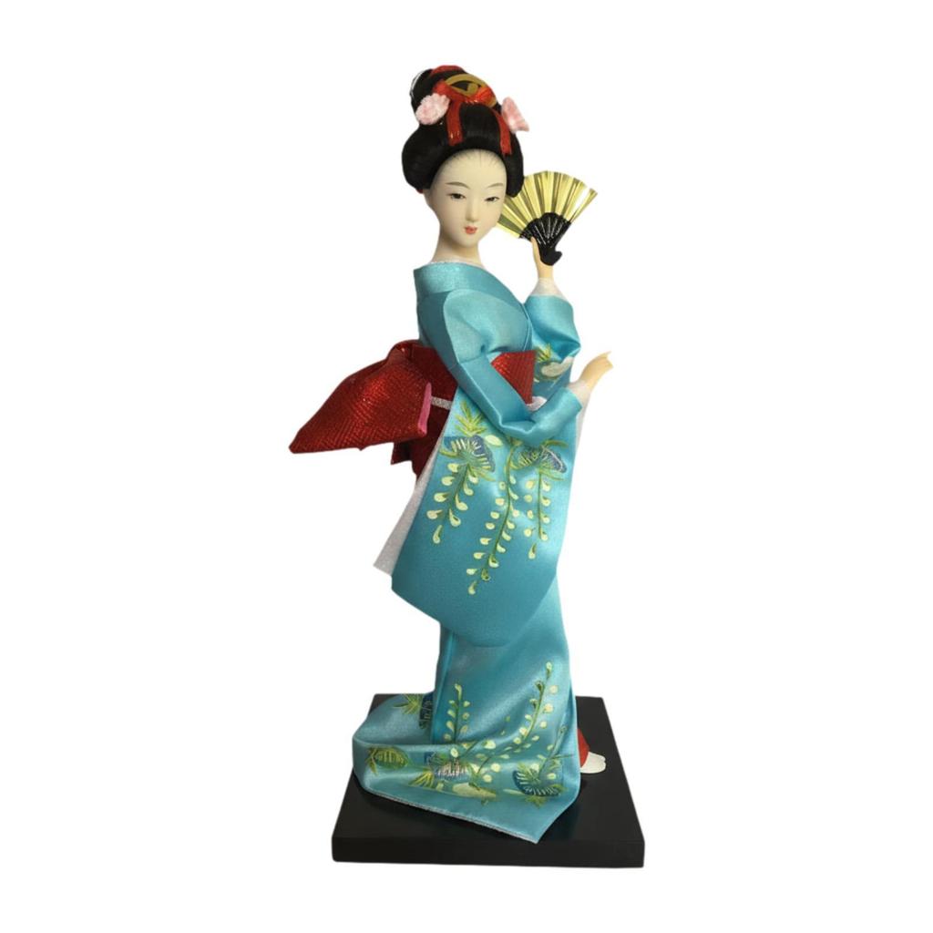 Japanese Geisha Doll, 9" Gifts Girl Statue Asian Kimono Doll Desktop Ornament Collectible Figurine, for Desk Office Cabinet Home