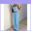 Completo Casual Streetwear da Donna con Patchwork in Poliestere e Spandex per la Moda Primaverile