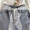 1pc Vintage Style Lace Scarf Belt Headband – Elegant Long Ribbon with Floral Design, Machine Washable, Suitable for Weddings