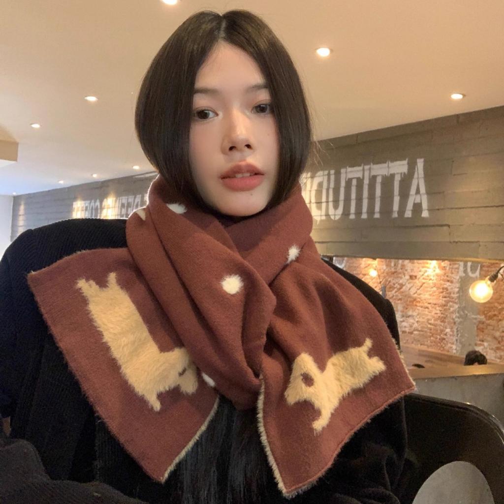 Neuer Süßer Winter-Schal Warm Koreanischer Stil Vielseitig für Herbst und Winter. Verdickter High-End-Schal