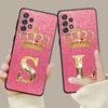 Husă cu scrisoare auriu, roz, cu diamante, pentru Samsung Galaxy A14 A73 A53 A71 A51 A31 A33 A22 A12 A21s A13 A32 A52s A72 A52 A23