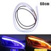 2 Pezzi 30/45/60 Cm DRL Flessibili Impermeabili per Auto Striscia LED per Fari Universali Fari Auto Segnale di Svolta Giallo Luce Flusso Freni