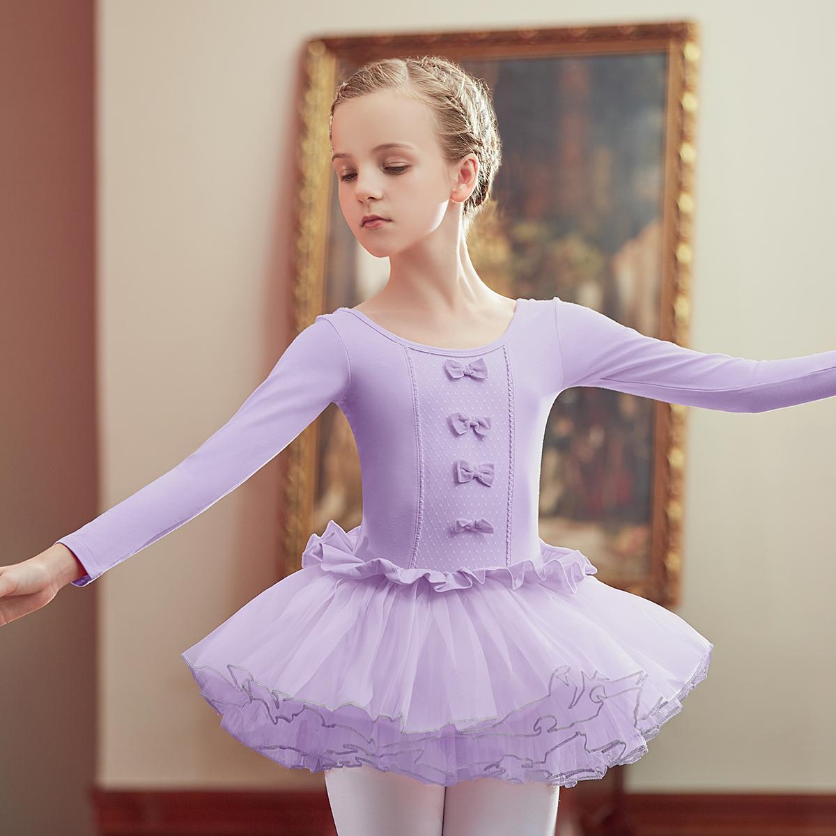 

Весна Осень Девочки Элегантное балетное платье Длинный рукав Танцевальное платье Спортивное платье Дети Малышей Гимнастика Тренировочные танцевальные колготки 110 фиолетовый