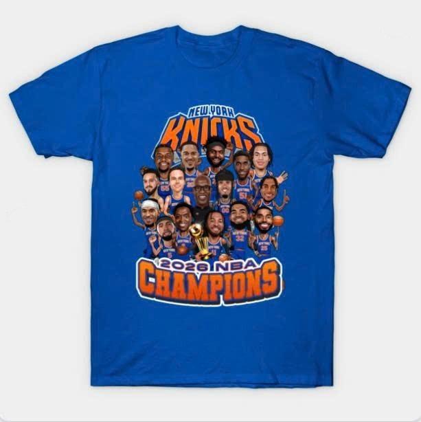 Maglietta Grafica da Fan di Basket Knicks Campioni 2026 S-5XL