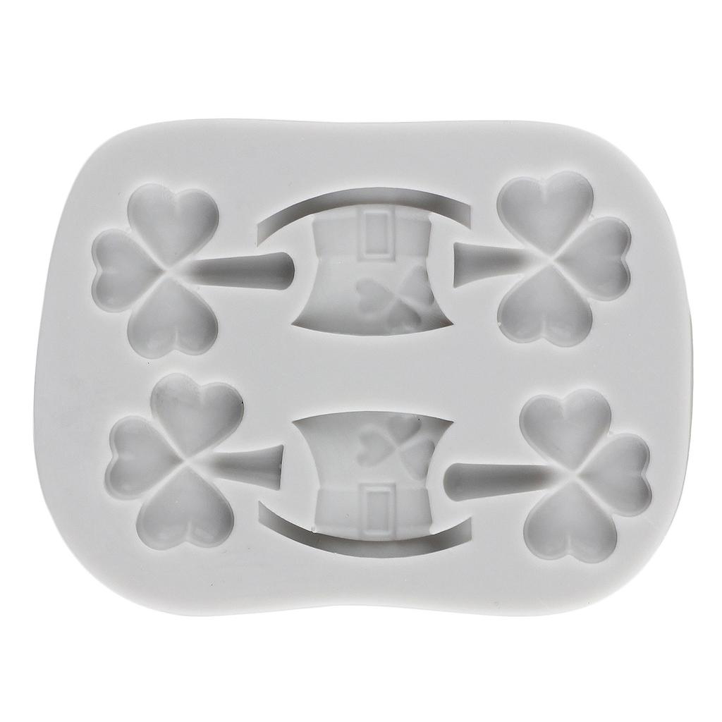 St. Patrick's Day Fondant Mould Shamrock Silicone Moulds Four Leaf Clover Hat Horse Shoes Mould Cake Decorating Candy Chocolate Gumpaste Polymer Clay