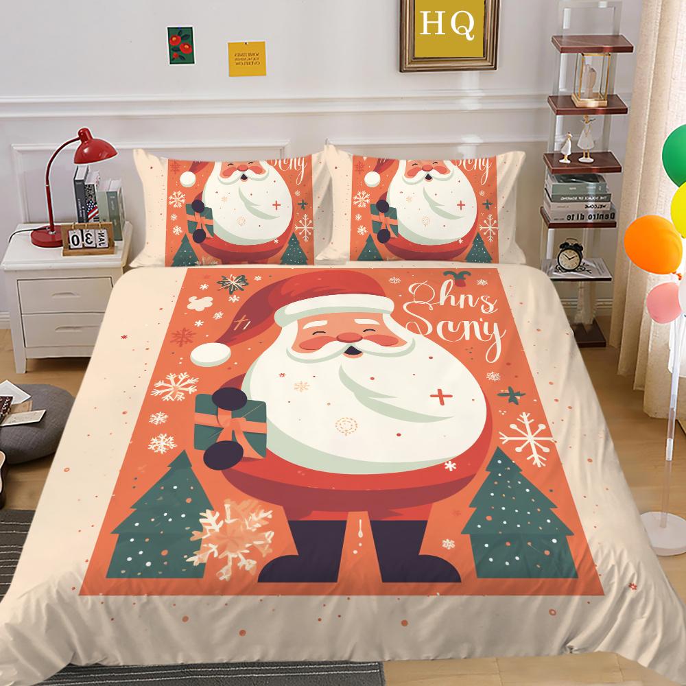Świąteczne drukowanie 3D na pościel w pełnym rozmiarze zestaw poszewek na kołdrę z mikrofibry dla dzieci Highend narzuty