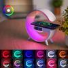 RGB Night Light Lamp Multifunctional Wireless Audio Speaker with Alarm Clock, Rechargeable Speaker, Wireless Charger Station for Smartphone (White)