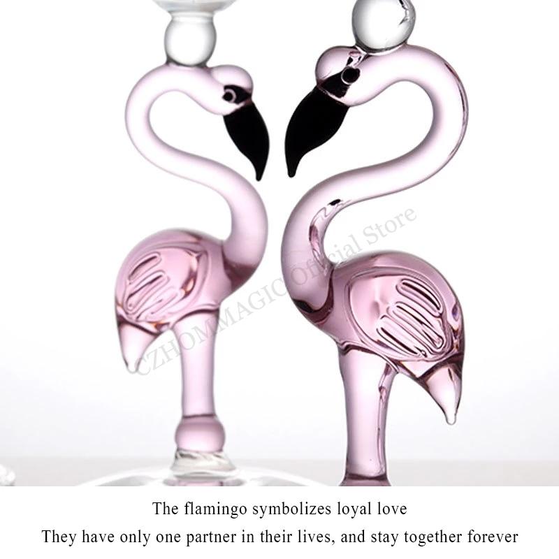 1Pcs Creative Pink Flamingo Cocktail Glass Martini Goblet Nverted Cone Shaped Wedding Birthday Party Crystal Champagne Wine Cup
