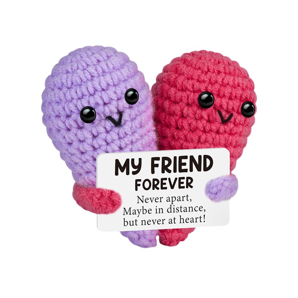 Best Friend - Knitted By Hand With Yarn Hugging Heart Shape, Spreading Positive Energy