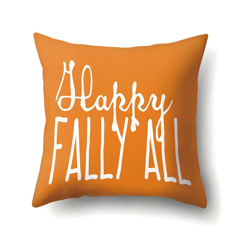 Thanksgiving Pillowcase Blessing Maple Leaf Pumpkin Sofa Cushion Cover Office Home Living Room Pillowcase