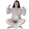 2025 Women's Coral Fleece Pajamas Set, Thick Long Sleeve & Pants, Sweet Style, Plus Size Homewear