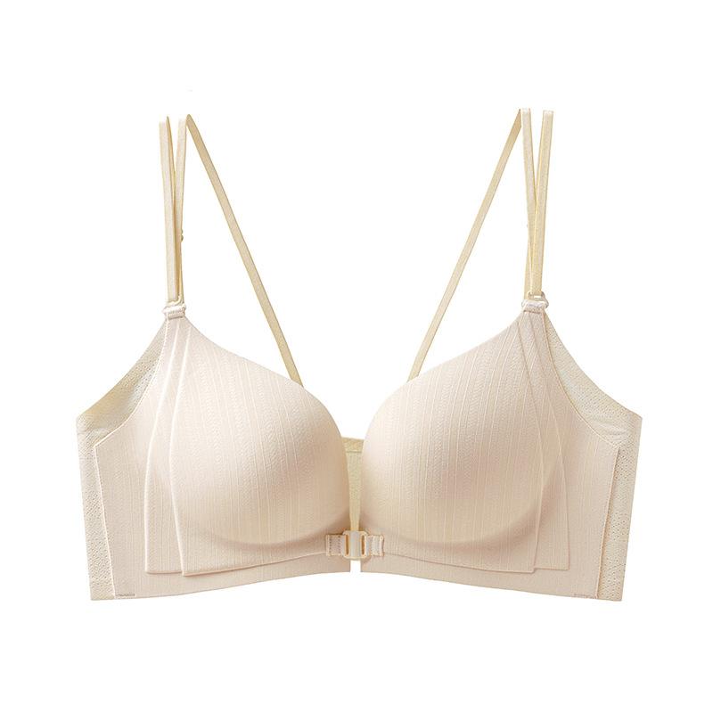 

Adjustable female anti-sagging front buckle seamless cup bra cover sexy thin shoulder straps cross beautiful back S【32/70ab recommended 37.5-45kg 】