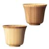 SUZU Ochoko (60ml) Pair Set, Bamboo, Dishwasher Safe, White/Brown, RV-119WB