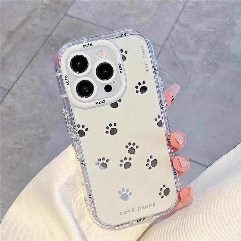 Ins Cat Claw Mirror Bracket Suitable for Apple 16promax Mobile Phone Case 15 Feather Yarn Butter Shell 14 Cute 13/12