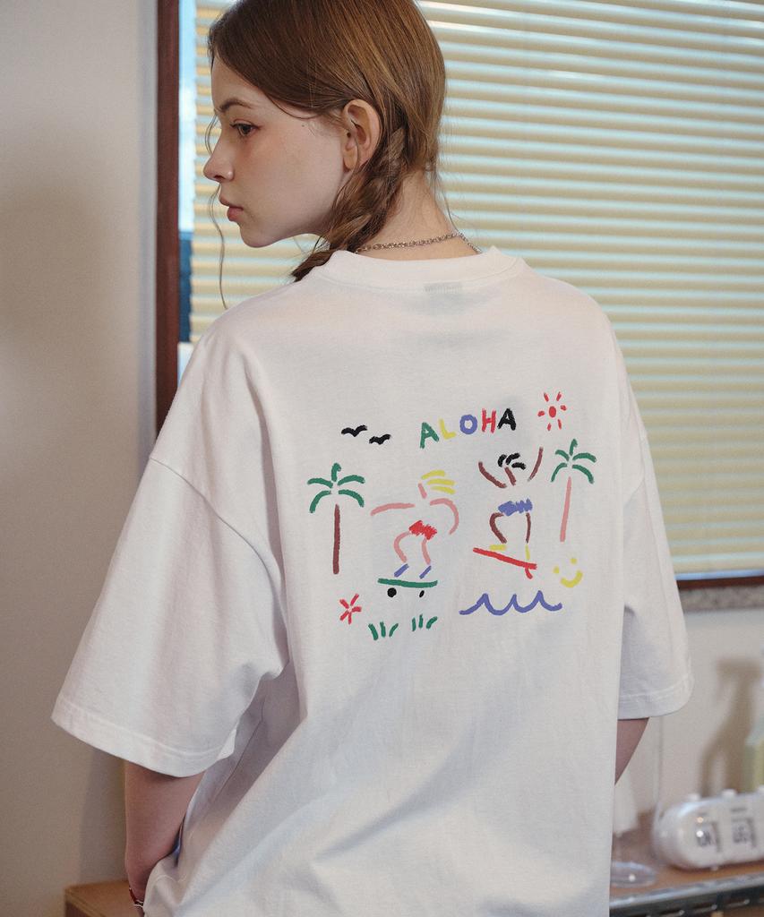 CPGN STUDIO Ola Crayon Short Sleeve T-Shirt White