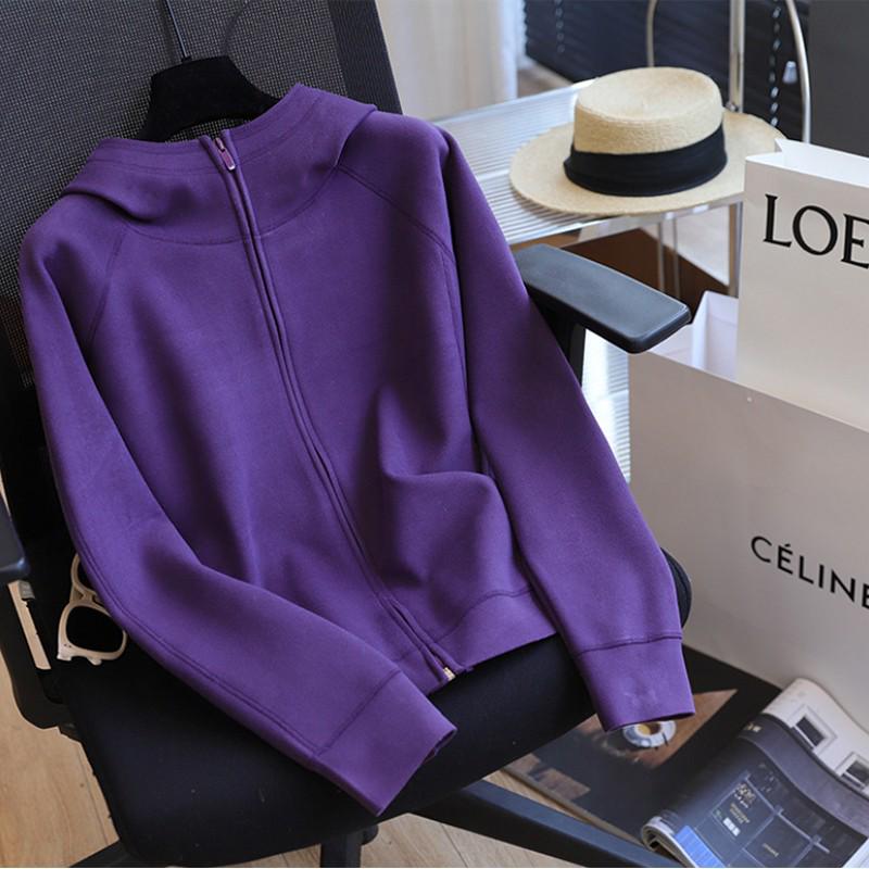 Petite Women's Hooded Zip-Up Sweatshirt: 2025 Sporty Spring Jacket