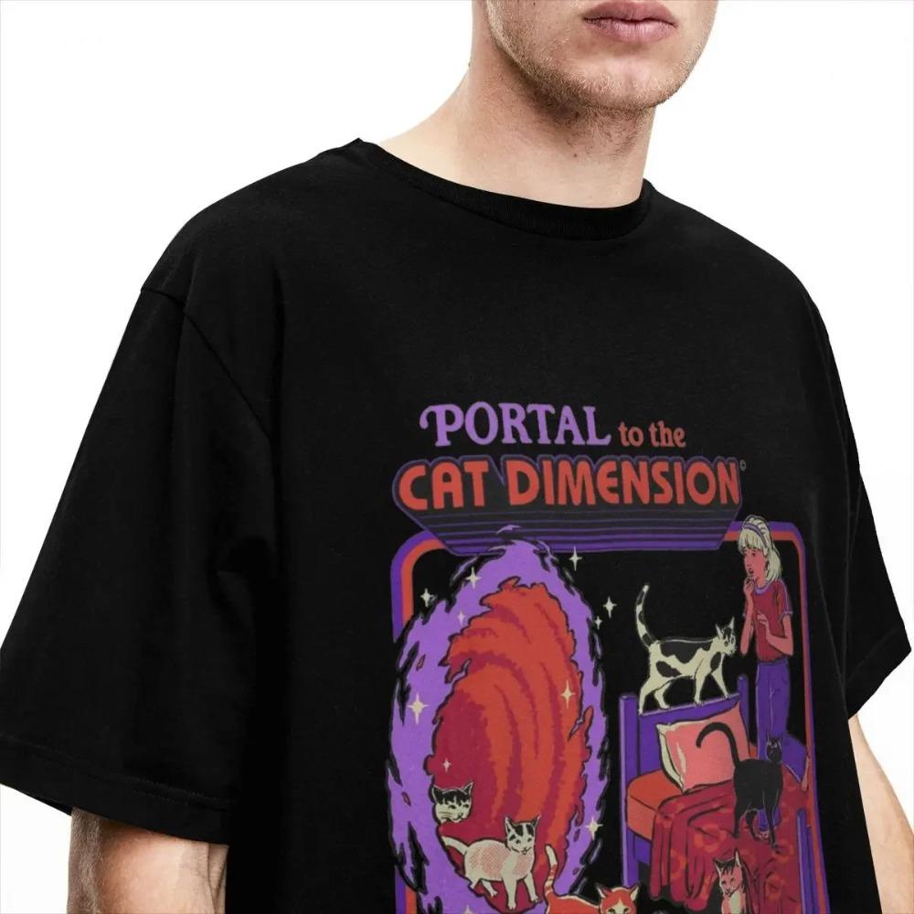 Cat Dimension Vintage Horror Dark Art Shirt Accessories for Men Women Cotton Vintage 70s 80s T-shirt Clothing Gift Idea