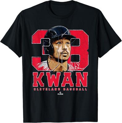 Silhouette Steven Kwan Cleveland MLBPA T-Shirt
