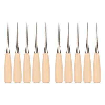 Wooden Handle Awl Punch Stainless Steel Awl Leather Scratch Awl for DIY Sewing Leather Punch Book