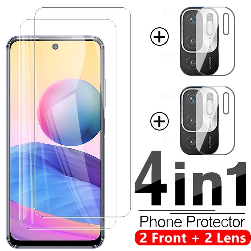 

4 в 1 Закаленное стекло для Xiaomi Poco M2 M3 X3 X4 Pro Redmi 10 9 9C 9A 9T Примечание 11T 11 10S 10T 10 8 9T 9S 9 Pro Max Пленка для камеры