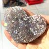 1pcs Amethyst Geode Heart Shaped Crystal Healing Crystals Stones Titanium Rainbow Aura Amethyst Cluster Angel Aura Quartz