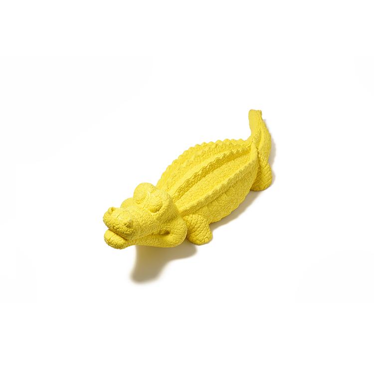 Rubber Crocodile Shaped Dog Chew Toys Vocal Interactive Training Playing Durable Bite Pets Toys жёлтый