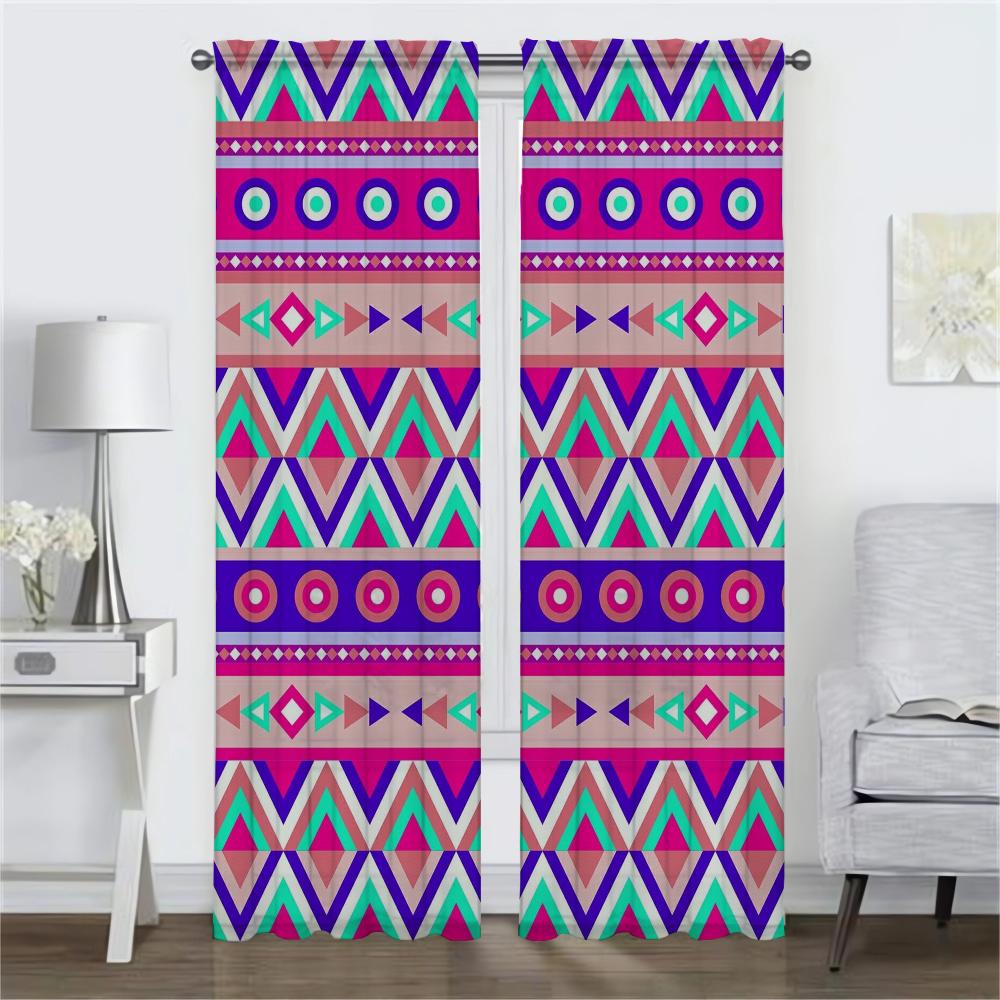 Aztec Curtains Child Room Shades Blackout Curtain for Room 2 Panel Tulle for Bedroom Partition Home Interior Curtains Living