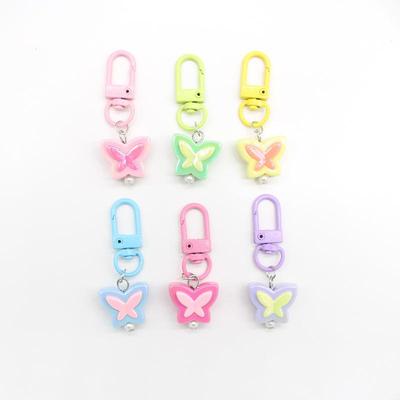 Colorful Resin Butterfly Pendant Keychain - Cute & Simple Bag Charm for Girls