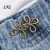 Loose Pants Waist Tightener Six-Leaf Button, Detachable Jeans Button Pin, Adjuster No Sewing Required Buckle Clothing Accessories Nail