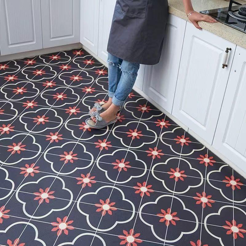 Kitchen Leather Carpet Non-slip Mat  Waterproof and Oil Proof Floor Mat Balcony Door Mat Room Carpet Area Rug Washable Bath Mat