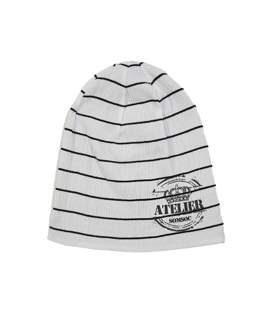 SOMSOC Jane Stripe Reversible Beanie_White