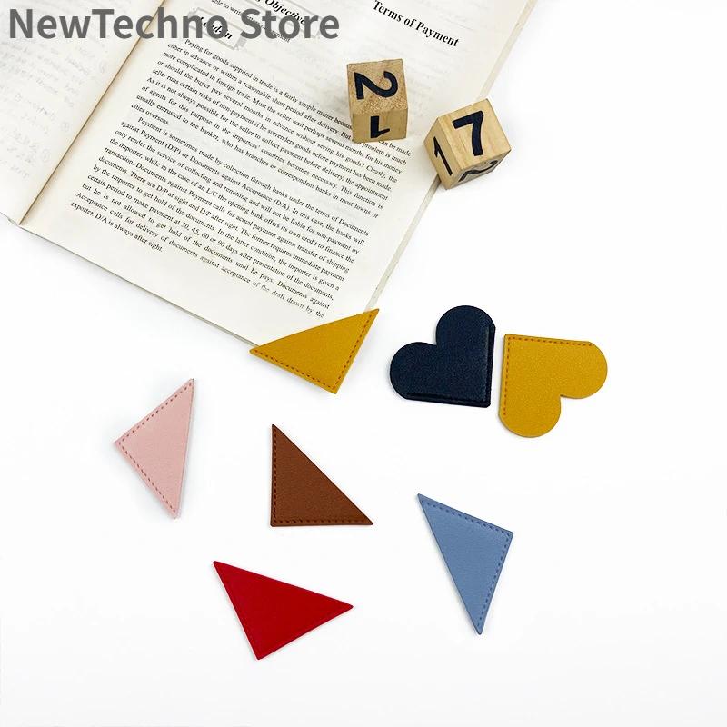 Bookmarker for books Creative PU Leather Love Heart Reading Book mark Book Page Marker Stationery Supplies Student Bookmark Gift