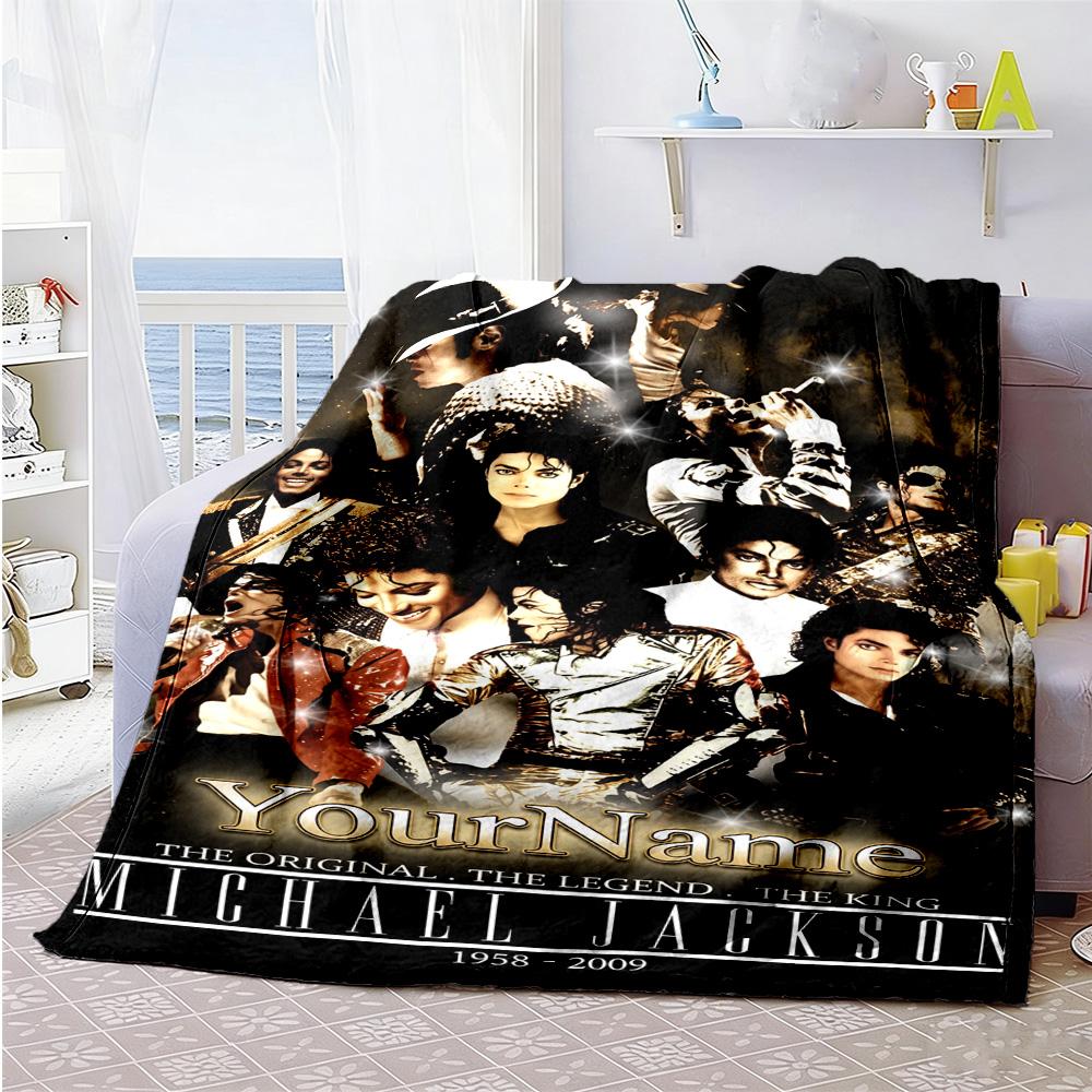 Michael Jackson 59 Customize Your Name Blanket Gift Customizable Blanket Soft Warm Cozy Perfect for Bed Bedding Chair Office Chair for All Occasions