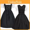 Encantador Vestido Medieval Renascentista Preto Feminino Com Mangas Bufantes Para Celebrações da Oktoberfest