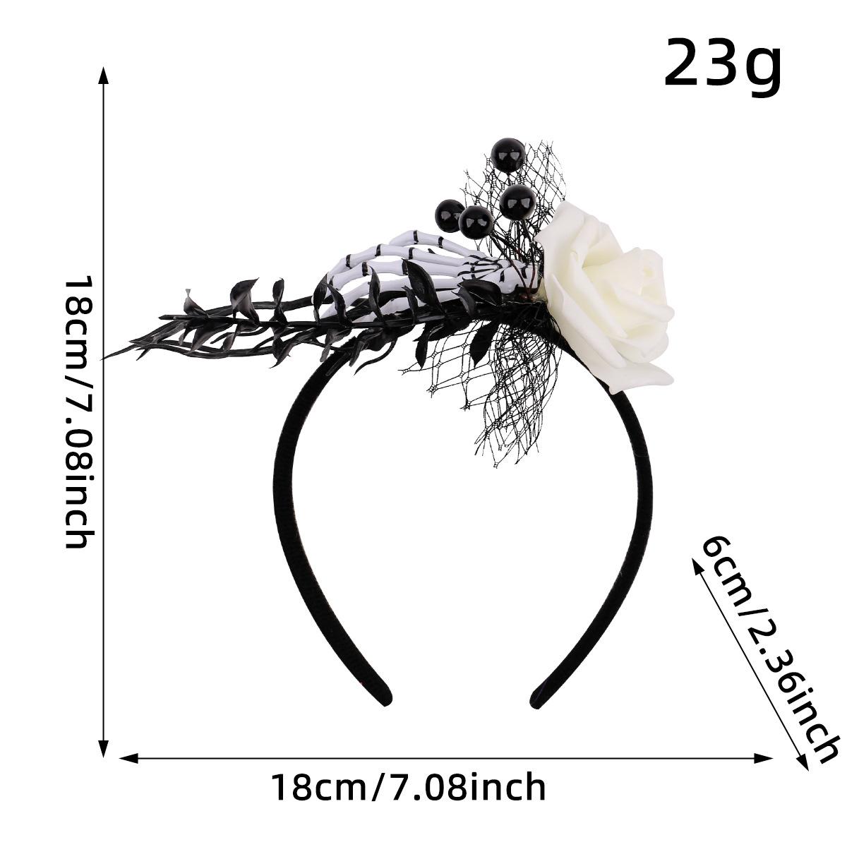 

Halloween Flower Skull Antler Headband Secret Room Party Atmosphere Costume Prop Ghost Hand Headband One Size