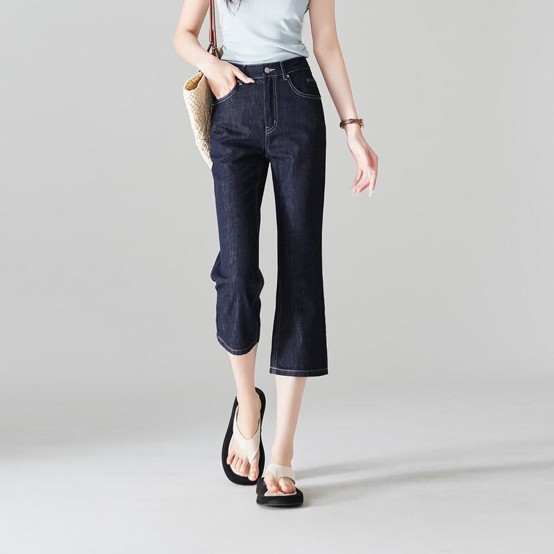 SOFSIL Women s Slim Fit Flared Cropped Denim Pants 28/L