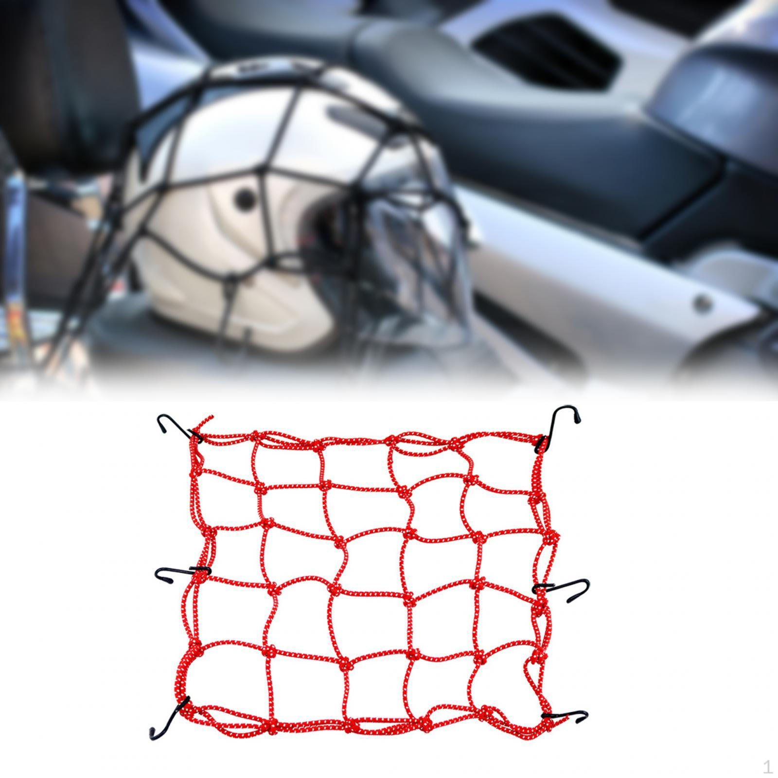 

40cmx40cm Luggage Thicken Netting with Metal Hooks Motorcycle Accessories Cargo Net червоний