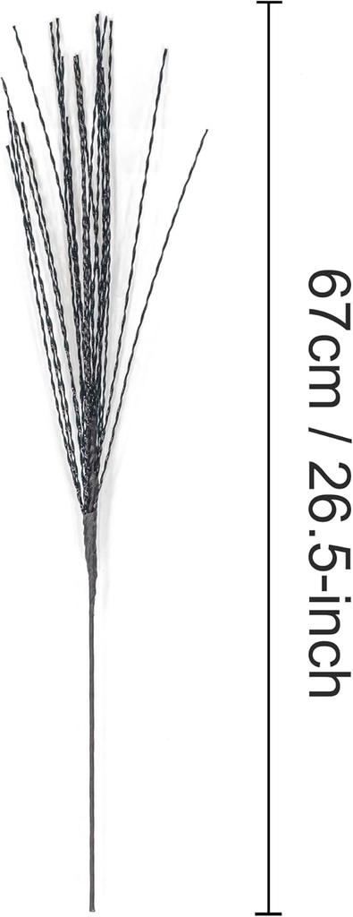 Czarne sztuczne gałązki bożonarodzeniowe do dekoracji 20 sztuk 67cm