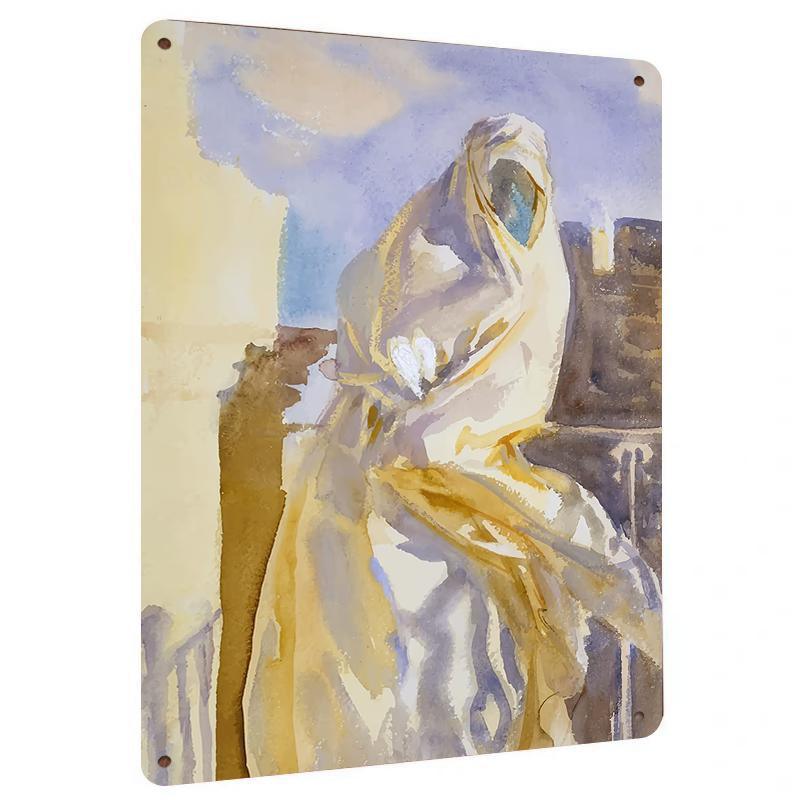 

Custom Abstract Veiled Figure Metal Wall Art Modern Watercolor Style Home Decor 20x30cm（7.8x11.8inch）